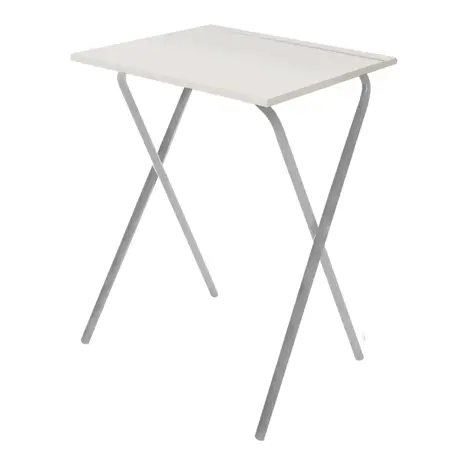 Folding Frame Exam Desk - W525 x D600 x H710mm - Light Grey Legs - Light Oak